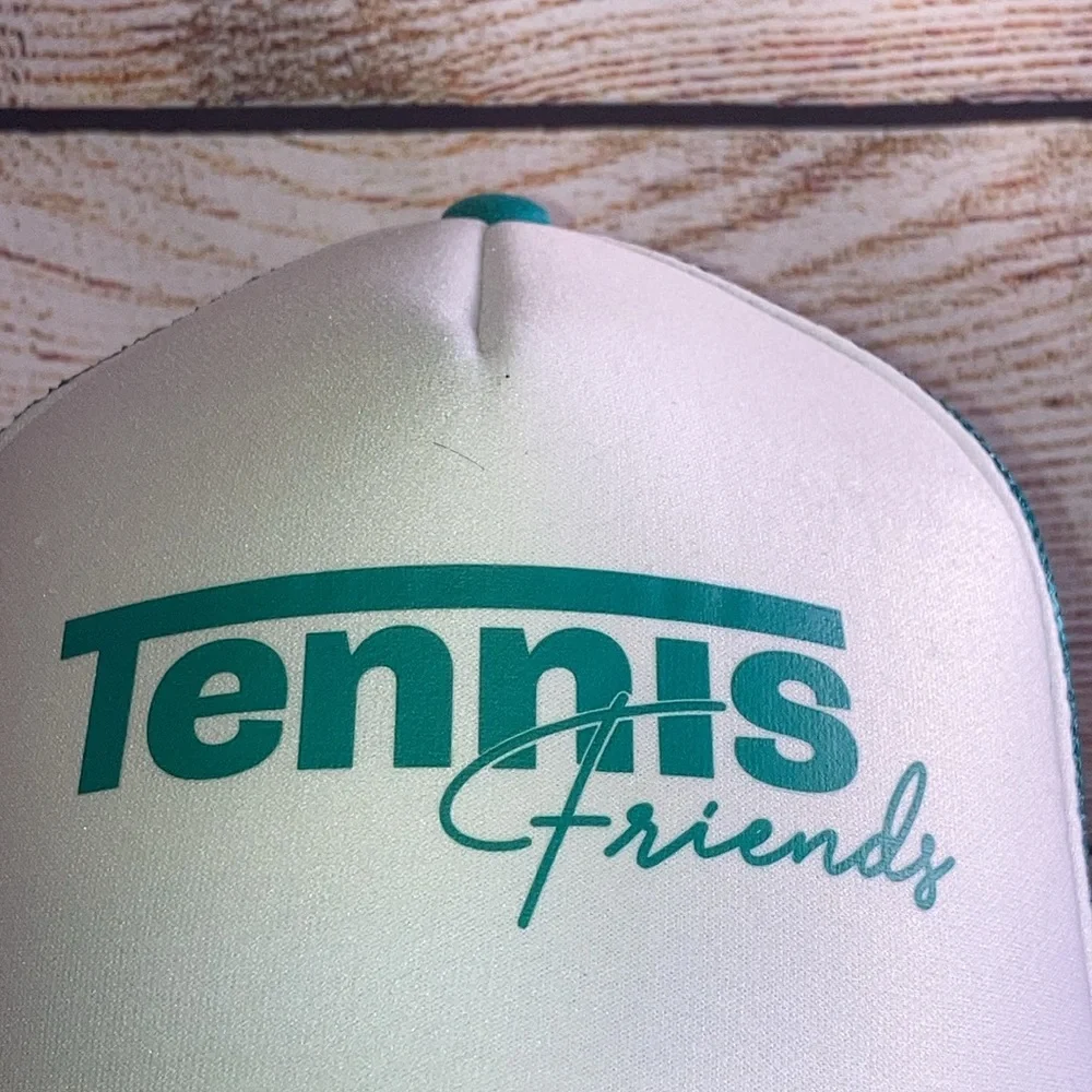 OTTO Teal and White 'Tennis Friends' Trucker Hat
